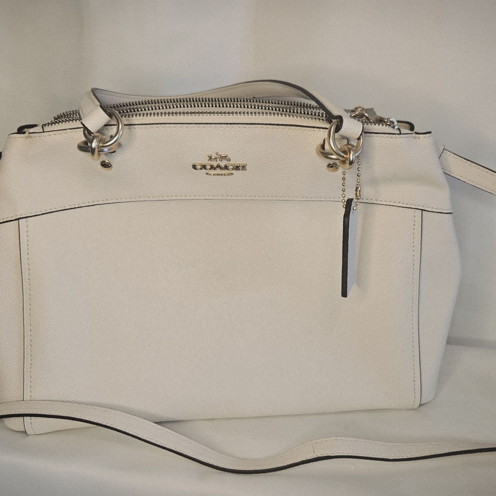 White Coach Brooke Carryall Made Of Crossgrain Leather - Picture 7 of 9